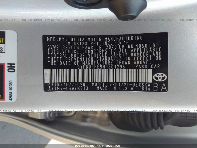 Photo 8 VIN: 5YFBURHE9HP601295 - TOYOTA COROLLA 