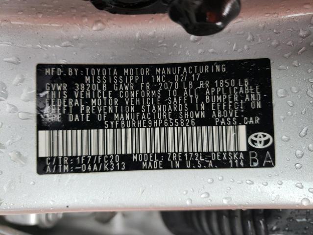 Photo 12 VIN: 5YFBURHE9HP655826 - TOYOTA COROLLA L 