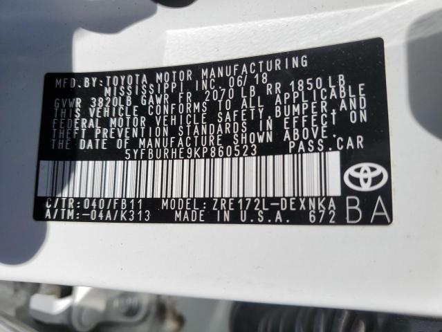 Photo 11 VIN: 5YFBURHE9KP860523 - TOYOTA COROLLA 