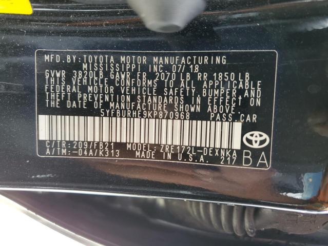 Photo 11 VIN: 5YFBURHE9KP870968 - TOYOTA COROLLA 