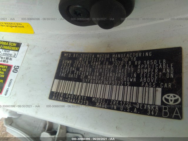 Photo 8 VIN: 5YFBURHE9KP902219 - TOYOTA COROLLA 