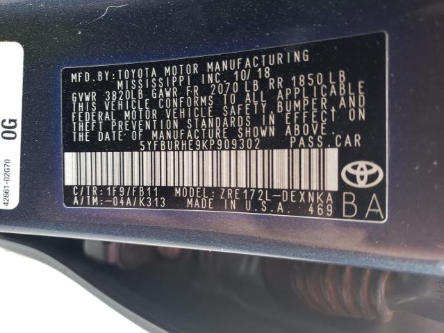 Photo 12 VIN: 5YFBURHE9KP909302 - TOYOTA COROLLA 