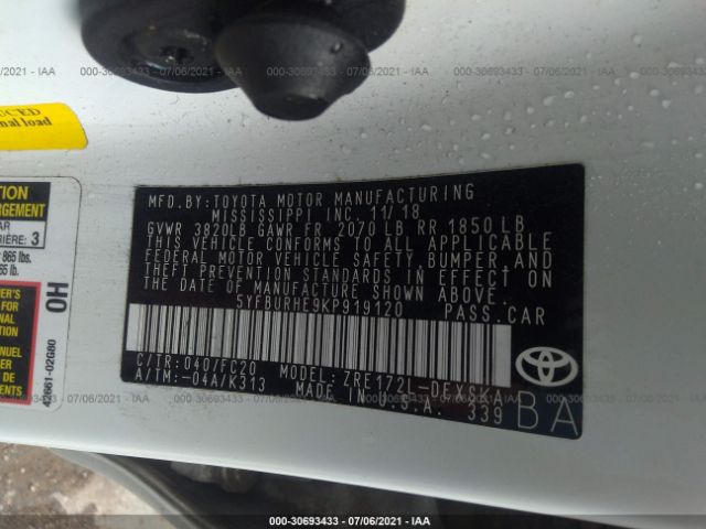 Photo 8 VIN: 5YFBURHE9KP919120 - TOYOTA COROLLA 