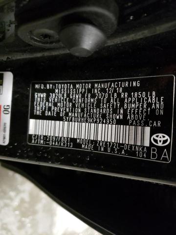 Photo 11 VIN: 5YFBURHE9KP924950 - TOYOTA COROLLA L 