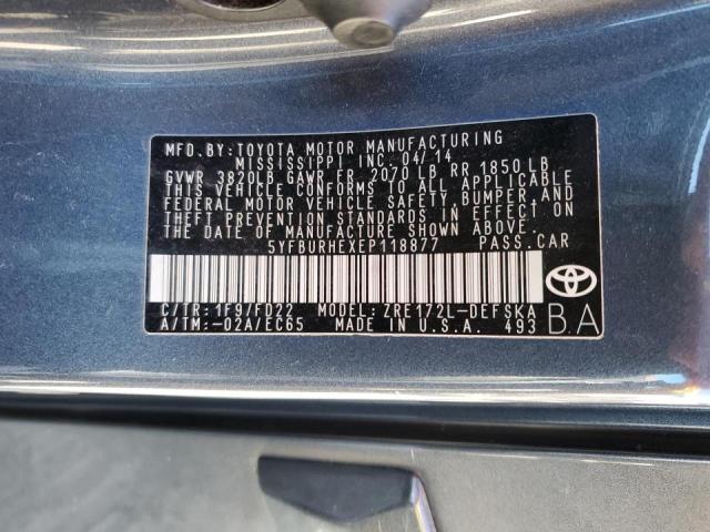 Photo 11 VIN: 5YFBURHEXEP118877 - TOYOTA COROLLA L 