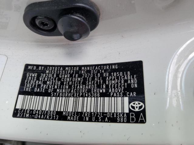 Photo 11 VIN: 5YFBURHEXEP145366 - TOYOTA COROLLA L 