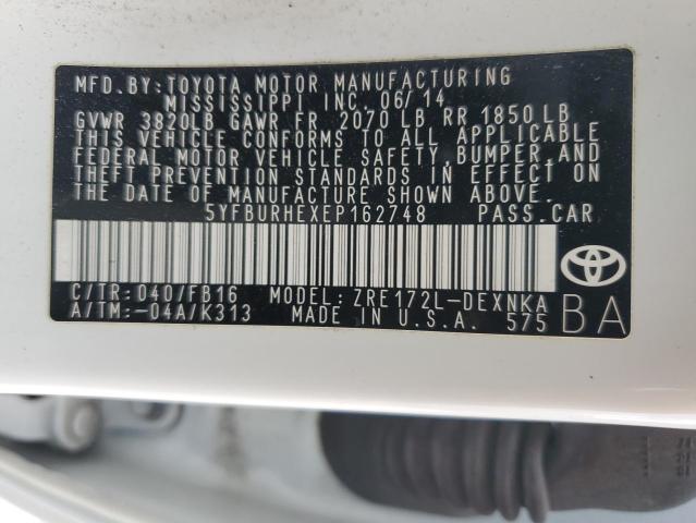 Photo 12 VIN: 5YFBURHEXEP162748 - TOYOTA COROLLA 