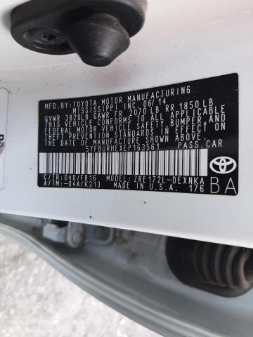 Photo 9 VIN: 5YFBURHEXEP163561 - TOYOTA COROLLA L 