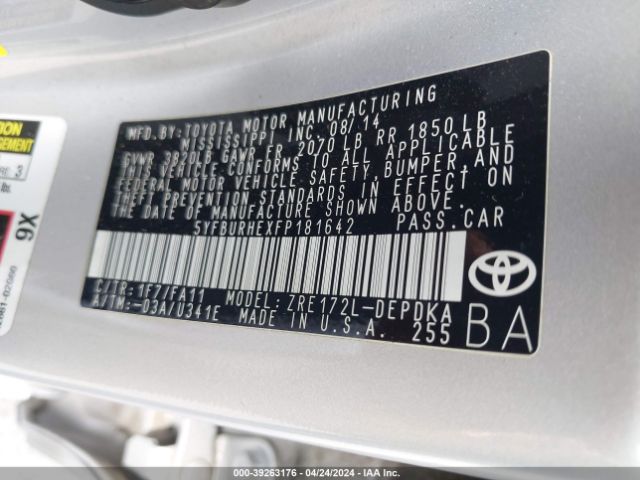 Photo 8 VIN: 5YFBURHEXFP181642 - TOYOTA COROLLA 