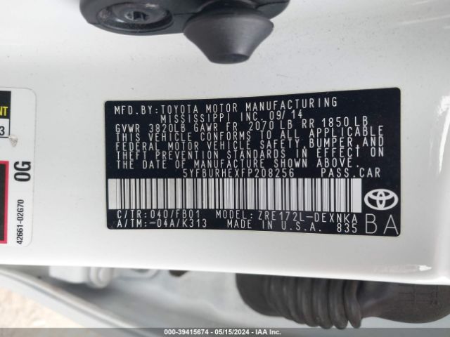 Photo 8 VIN: 5YFBURHEXFP208256 - TOYOTA COROLLA 