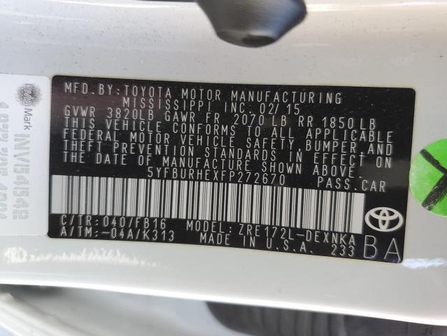 Photo 11 VIN: 5YFBURHEXFP272670 - TOYOTA COROLLA L 