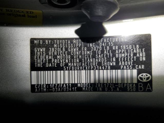 Photo 11 VIN: 5YFBURHEXFP314478 - TOYOTA COROLLA L 