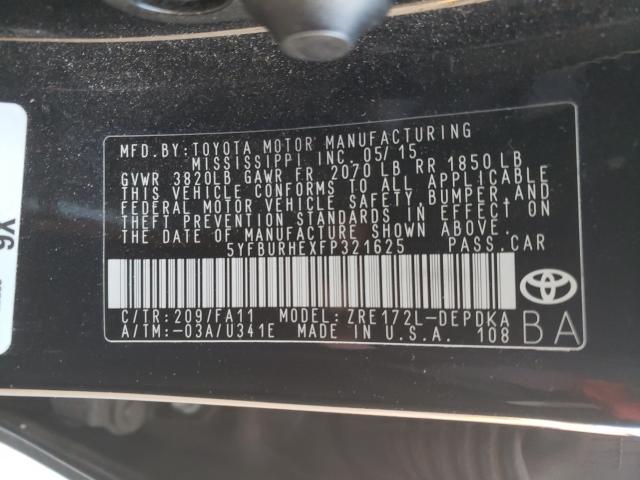 Photo 9 VIN: 5YFBURHEXFP321625 - TOYOTA COROLLA L 