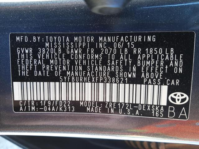 Photo 11 VIN: 5YFBURHEXFP338621 - TOYOTA COROLLA L 