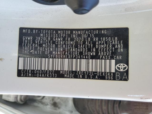 Photo 12 VIN: 5YFBURHEXFP341440 - TOYOTA COROLLA L 