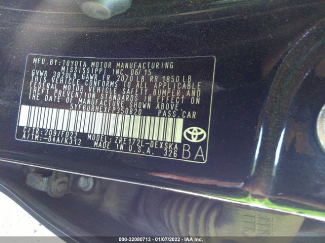 Photo 8 VIN: 5YFBURHEXFP350820 - TOYOTA COROLLA 