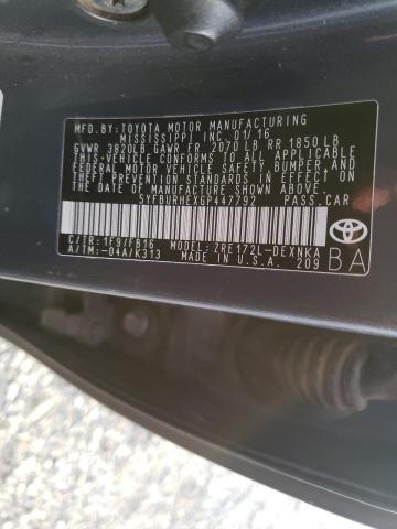 Photo 9 VIN: 5YFBURHEXGP447792 - TOYOTA COROLLA L 