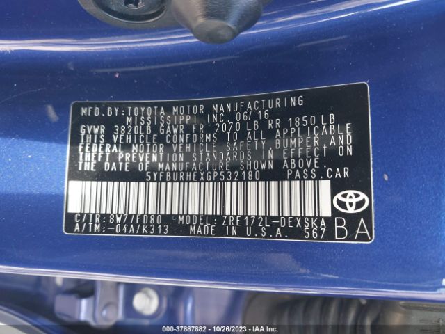 Photo 8 VIN: 5YFBURHEXGP532180 - TOYOTA COROLLA 