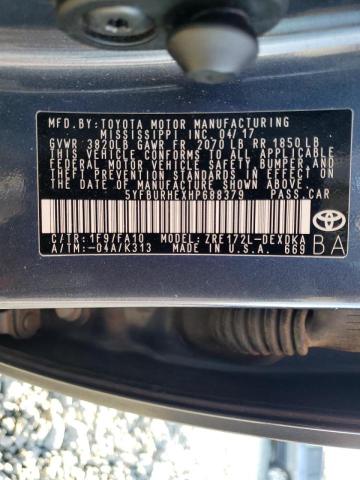 Photo 12 VIN: 5YFBURHEXHP688379 - TOYOTA COROLLA L 