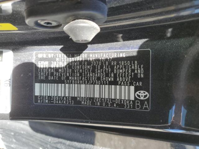 Photo 11 VIN: 5YFBURHEXJP790111 - TOYOTA COROLLA L 