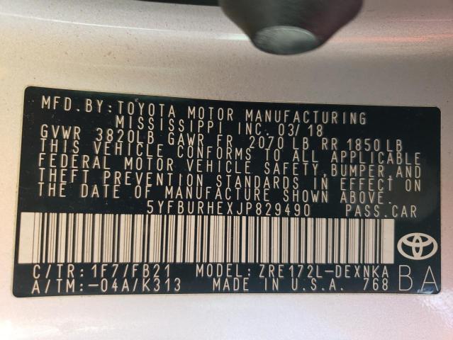 Photo 12 VIN: 5YFBURHEXJP829490 - TOYOTA COROLLA 