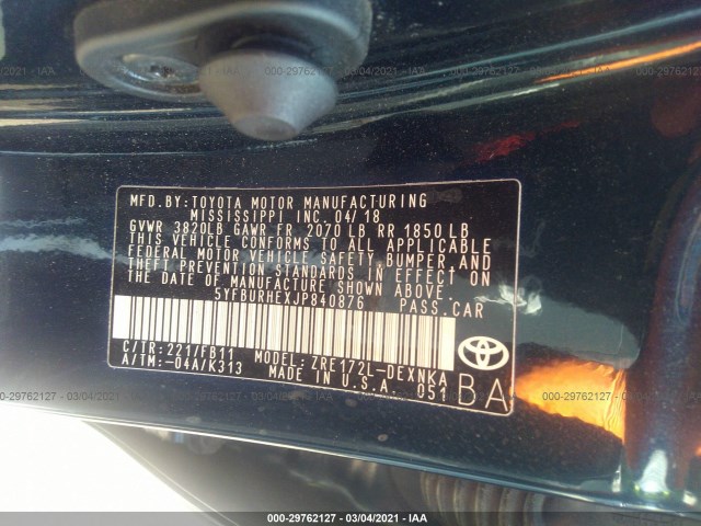 Photo 8 VIN: 5YFBURHEXJP840876 - TOYOTA COROLLA 