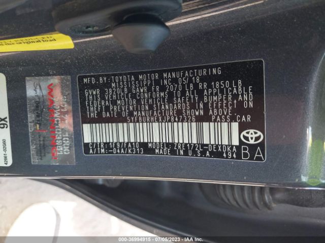 Photo 8 VIN: 5YFBURHEXJP847326 - TOYOTA COROLLA 