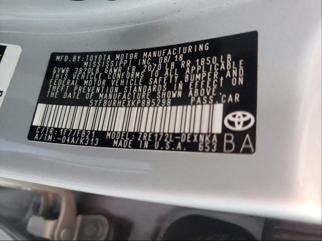 Photo 9 VIN: 5YFBURHEXKP885298 - TOYOTA COROLLA L 