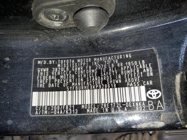 Photo 11 VIN: 5YFBURHEXKP928618 - TOYOTA COROLLA L 