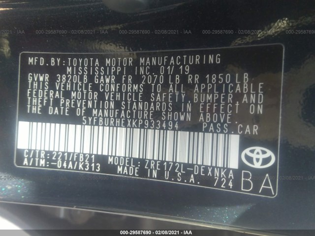 Photo 8 VIN: 5YFBURHEXKP933494 - TOYOTA COROLLA 