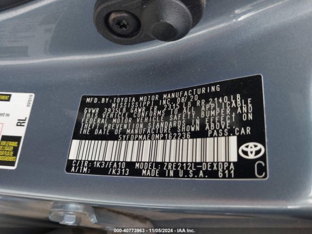 Photo 8 VIN: 5YFDPMAE0MP162236 - TOYOTA COROLLA 