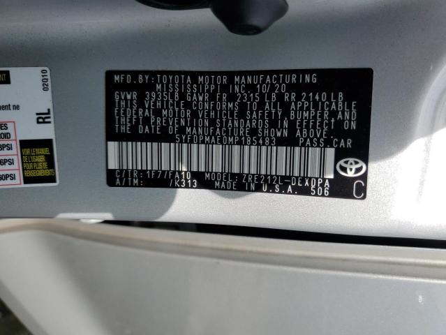 Photo 12 VIN: 5YFDPMAE0MP185483 - TOYOTA COROLLA L 