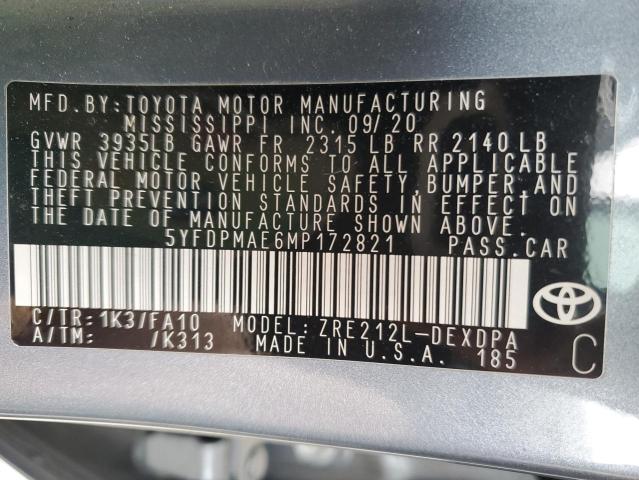 Photo 11 VIN: 5YFDPMAE6MP172821 - TOYOTA COROLLA 