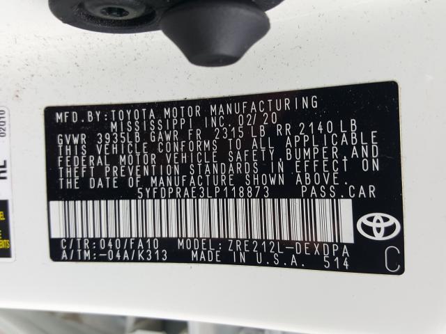 Photo 9 VIN: 5YFDPRAE3LP118873 - TOYOTA COROLLA L 