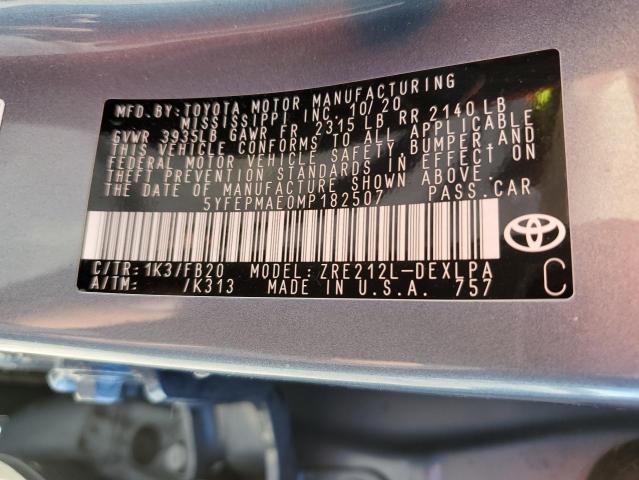 Photo 11 VIN: 5YFEPMAE0MP182507 - TOYOTA COROLLA 