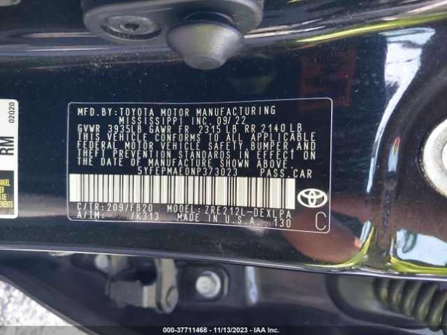 Photo 8 VIN: 5YFEPMAE0NP373023 - TOYOTA COROLLA 