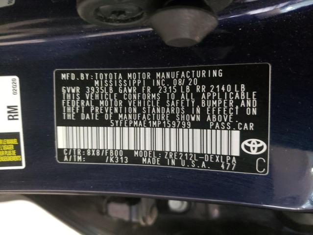 Photo 9 VIN: 5YFEPMAE1MP159799 - TOYOTA COROLLA LE 