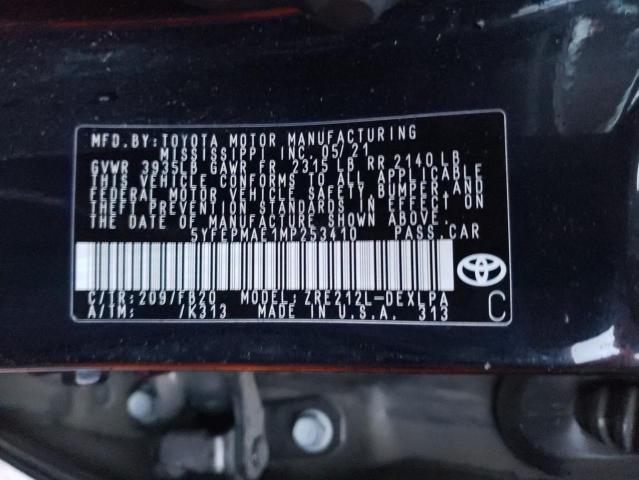 Photo 11 VIN: 5YFEPMAE1MP253410 - TOYOTA COROLLA LE 