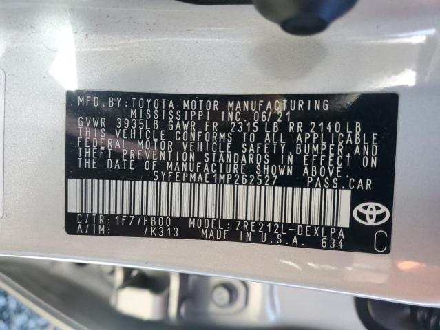 Photo 11 VIN: 5YFEPMAE1MP262527 - TOYOTA COROLLA 