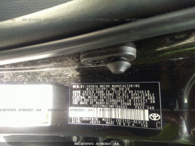 Photo 8 VIN: 5YFEPMAE4MP166665 - TOYOTA COROLLA 