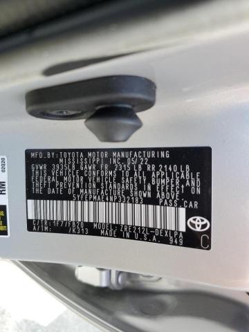 Photo 9 VIN: 5YFEPMAE4NP332183 - TOYOTA COROLLA LE 