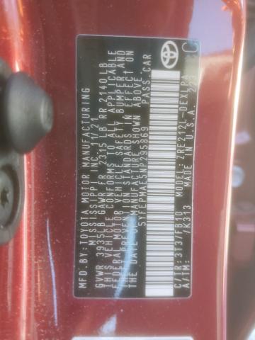 Photo 11 VIN: 5YFEPMAE5NP295869 - TOYOTA COROLLA 