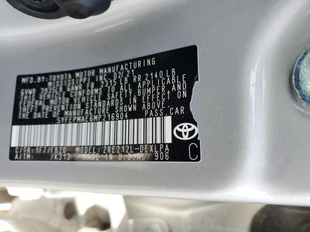 Photo 12 VIN: 5YFEPMAE6MP216904 - TOYOTA COROLLA 