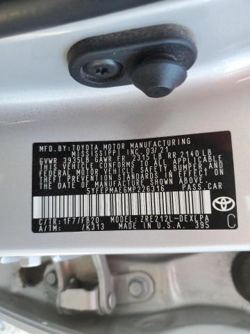 Photo 11 VIN: 5YFEPMAE6MP226316 - TOYOTA COROLLA LE 