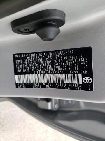 Photo 9 VIN: 5YFEPMAE6NP293810 - TOYOTA COROLLA LE 