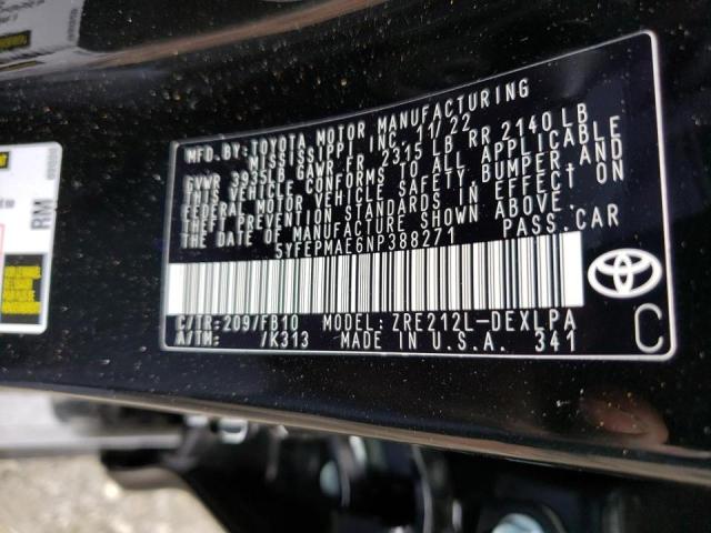 Photo 11 VIN: 5YFEPMAE6NP388271 - TOYOTA COROLLA LE 