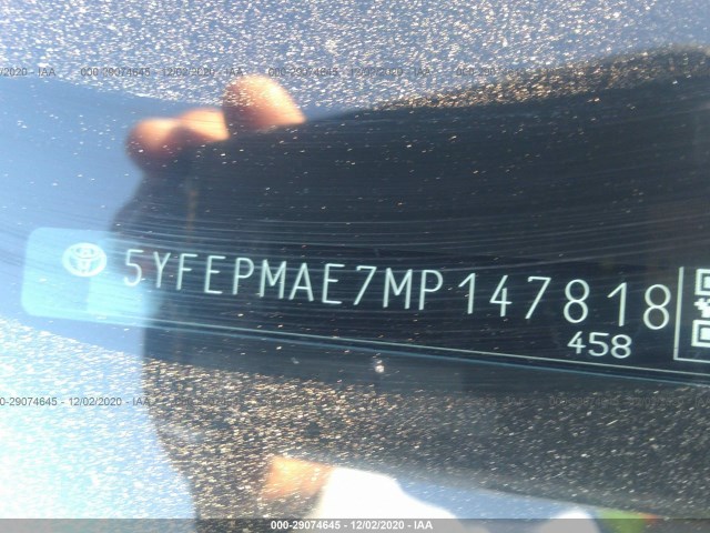 Photo 8 VIN: 5YFEPMAE7MP147818 - TOYOTA COROLLA 