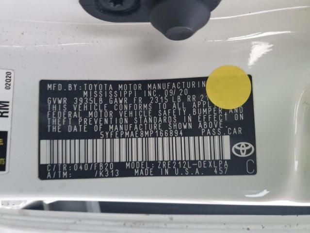 Photo 11 VIN: 5YFEPMAE8MP166894 - TOYOTA COROLLA LE 