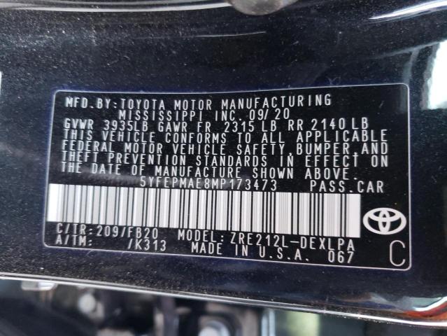 Photo 9 VIN: 5YFEPMAE8MP173473 - TOYOTA COROLLA LE 