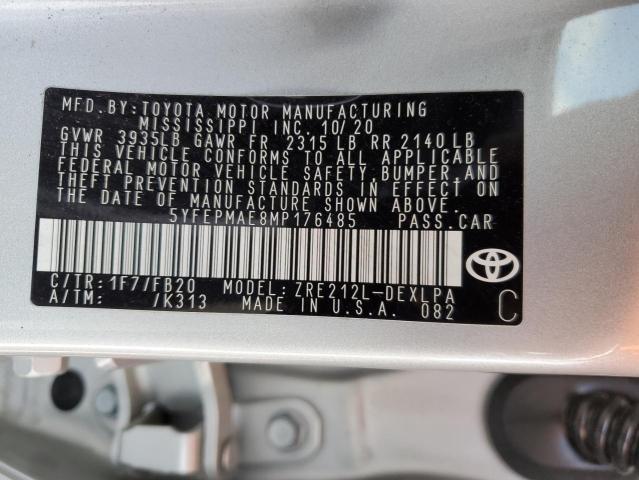 Photo 11 VIN: 5YFEPMAE8MP176485 - TOYOTA COROLLA LE 